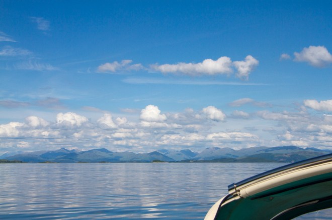 Äntligen sol och värme! Tidig morgon påväg från Mallaig till Dunstaffnage